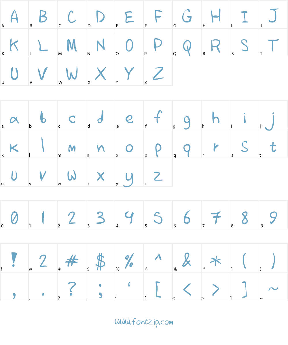 Crappy Handwriting 2 Font Character